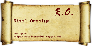 Ritzl Orsolya névjegykártya
